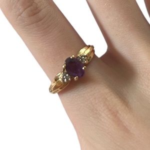 Real Gold Amethyst Ring